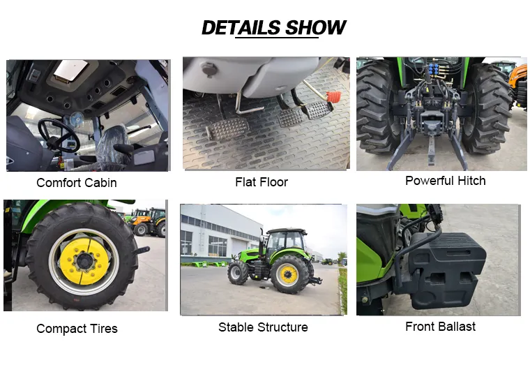 1004 High Quality 4WD Wheel Tractor 100HP Garden Tractor Farm Tractor Front Loader Backhoe Plough Trailer Agriculture Tractor