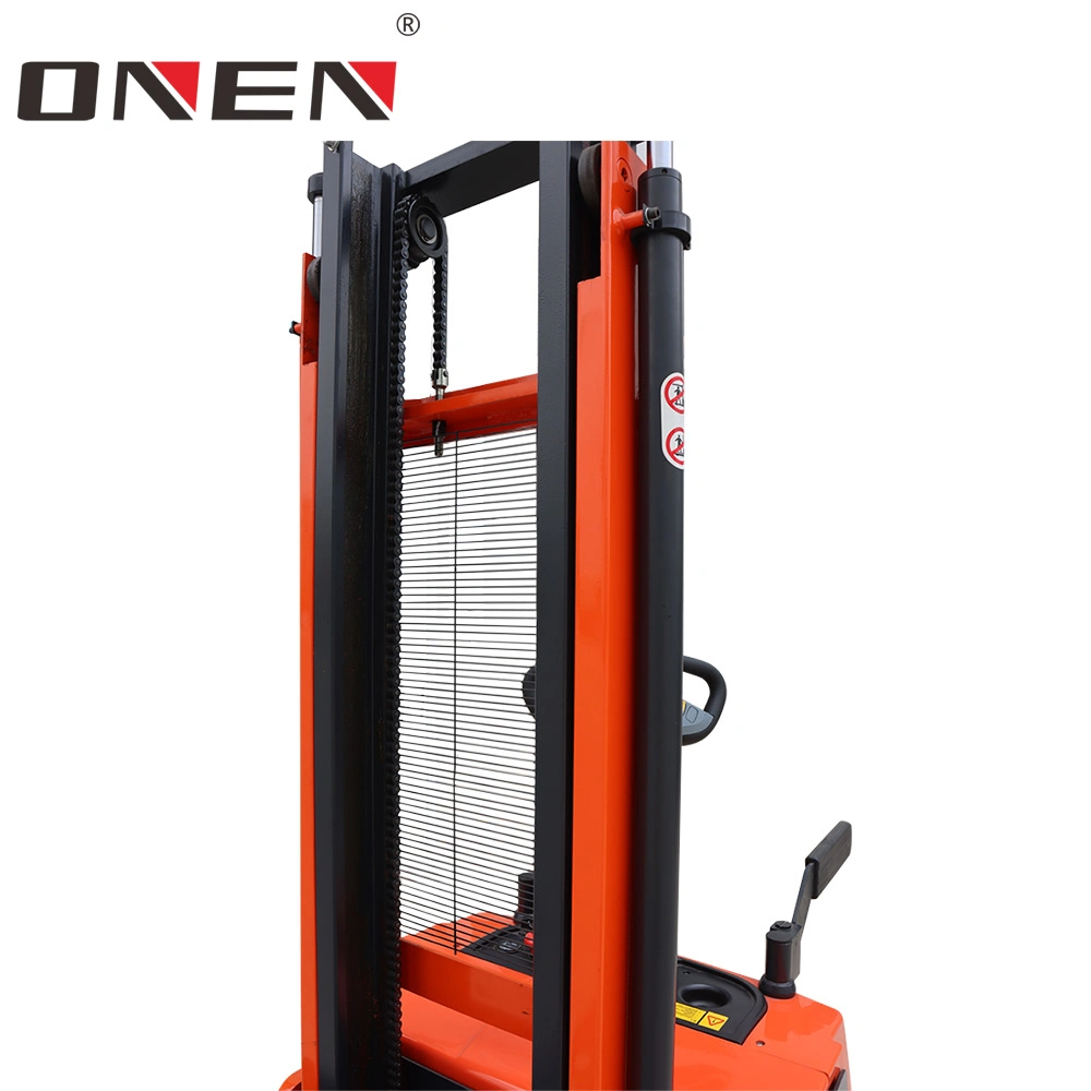 1500-2000kg Warehouse Industrial Walking Stand up Manual Hand Electric Powered Narrow Aisle Order Picker Pallet Stacker Battery Forklift with TUV GS CE Tested