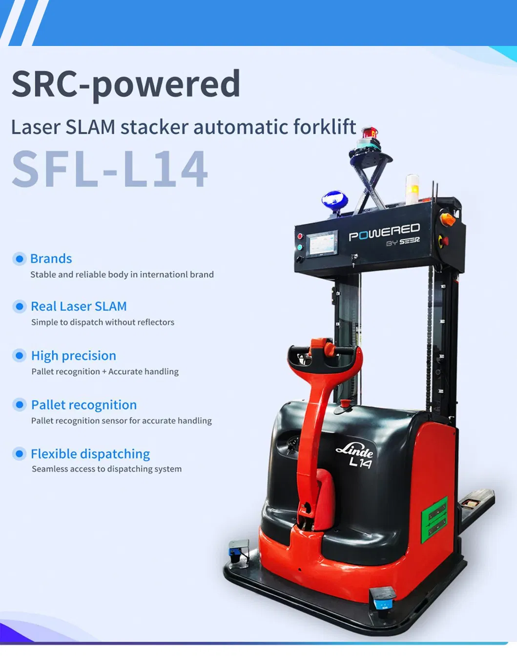 2000kg Articulated Forklift Working in Narrow Aisle