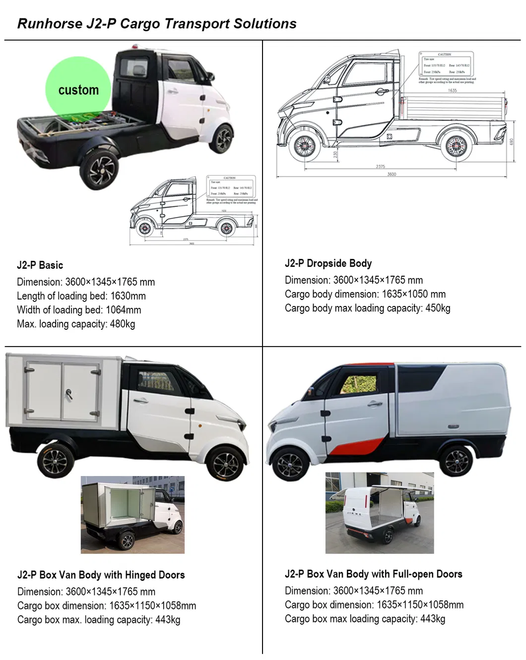 4kw Motor 4 Wheel Electric Delivery Goods Cargo with EEC