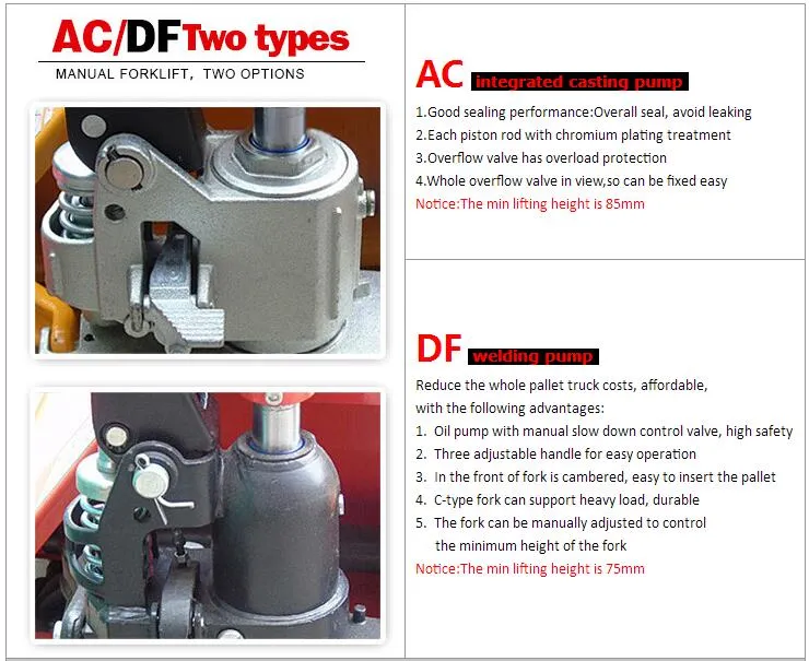 5000kg 5 Ton 10000lbs Hydraulic Pump Jack 1150*550mm Nylon Wheel Hand Pallet Truck