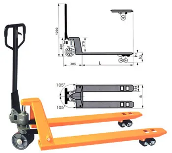 5000kg 5 Ton 10000lbs Hydraulic Pump Jack 1150*550mm Nylon Wheel Hand Pallet Truck
