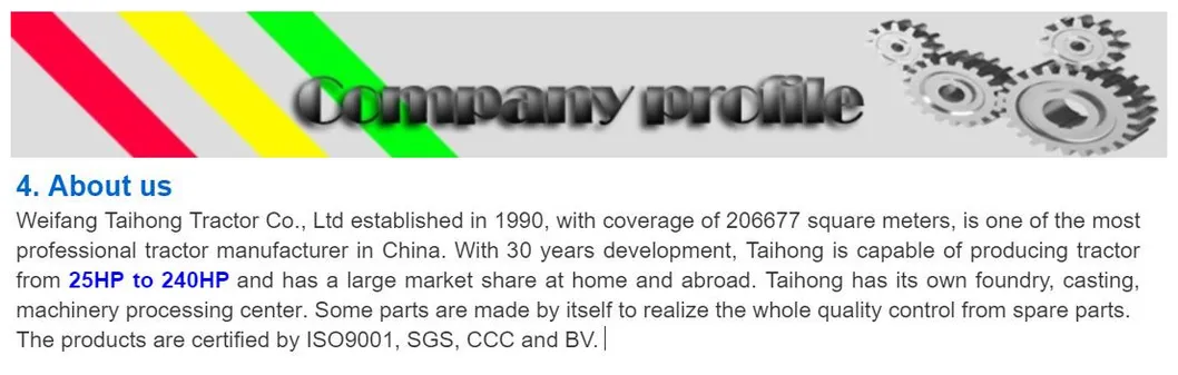 Agricultural Machinery 4 Wheel Driven 80 HP Medium Power Farm Mini Tractor