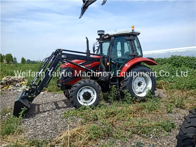Big Chassis Yto Engine 1004 Agriculture Tractor 100HP Tractor with Front Loader
