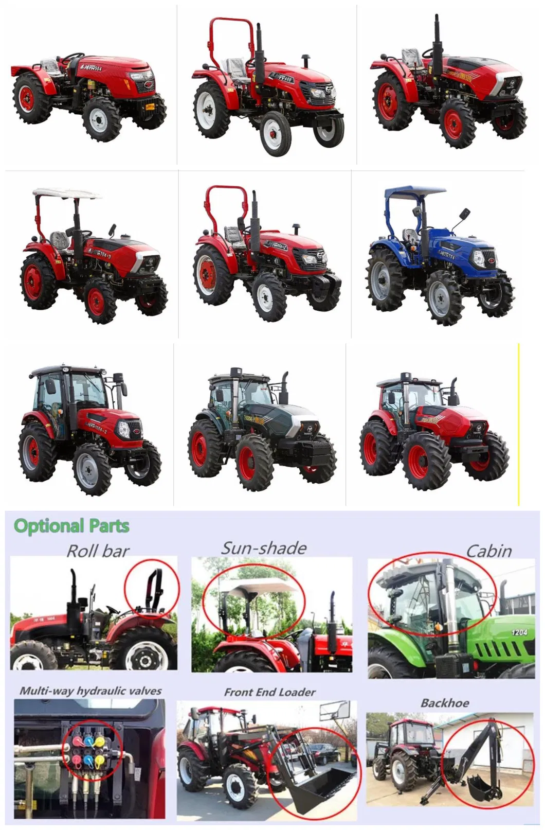 China Tractor Factory Supply Agriculture Tractor 80 HP Low Profile Farm Tractor /Compact/Diesel /Mini Tractor for Power Tiller, and Sprayer