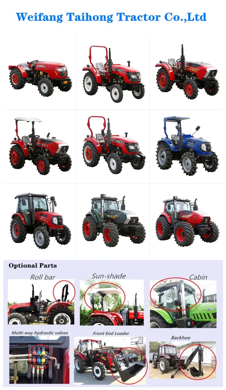 Factory Supply 30HP 4WD Diesel Walking Agricultural Machine Farm Tractor with Loader