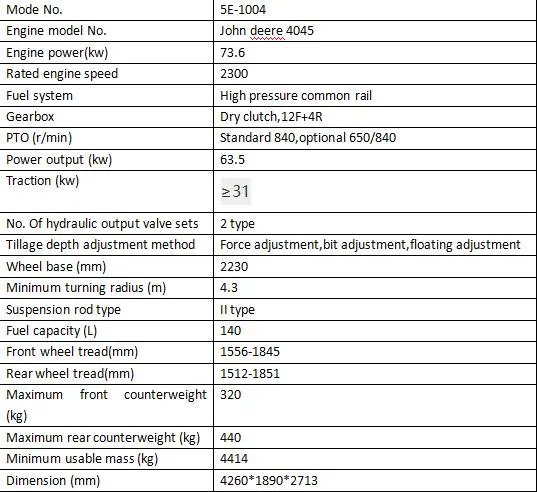 High Quality John Deere Tractor 5e-1004 with Cheaper Price