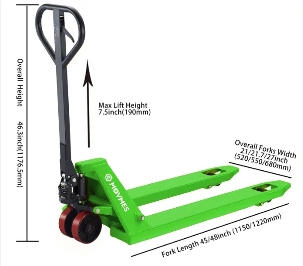 Hot Selling Hand Pallet Truck with 1150/1220 mm Fork Length