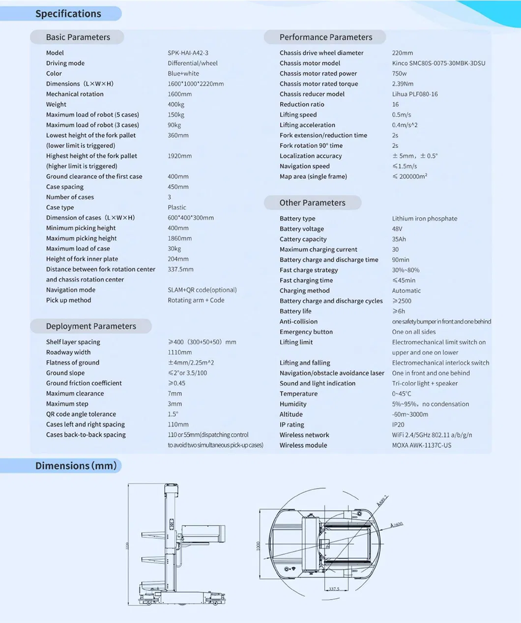 Manufacture 1150*180*55mm Not Adjustable Seer Shanghai Fork Lift Truck Automatic