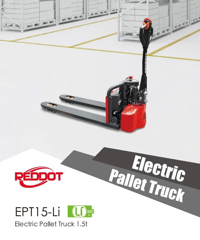 Redlift Industrial Hot Selling Wholesale 1500kg 1.5ton Pallet Jack Full Battery Charger Lithium-Ion Small Electric Hand Pallet Truck Price