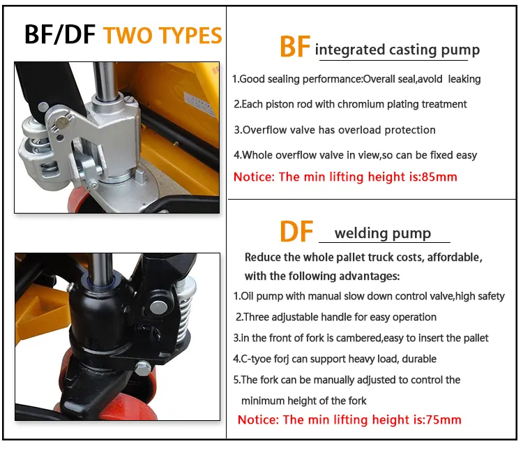 Reliable Quality 2.5t Whole Pump 550*1150 Hand Pallet Truck