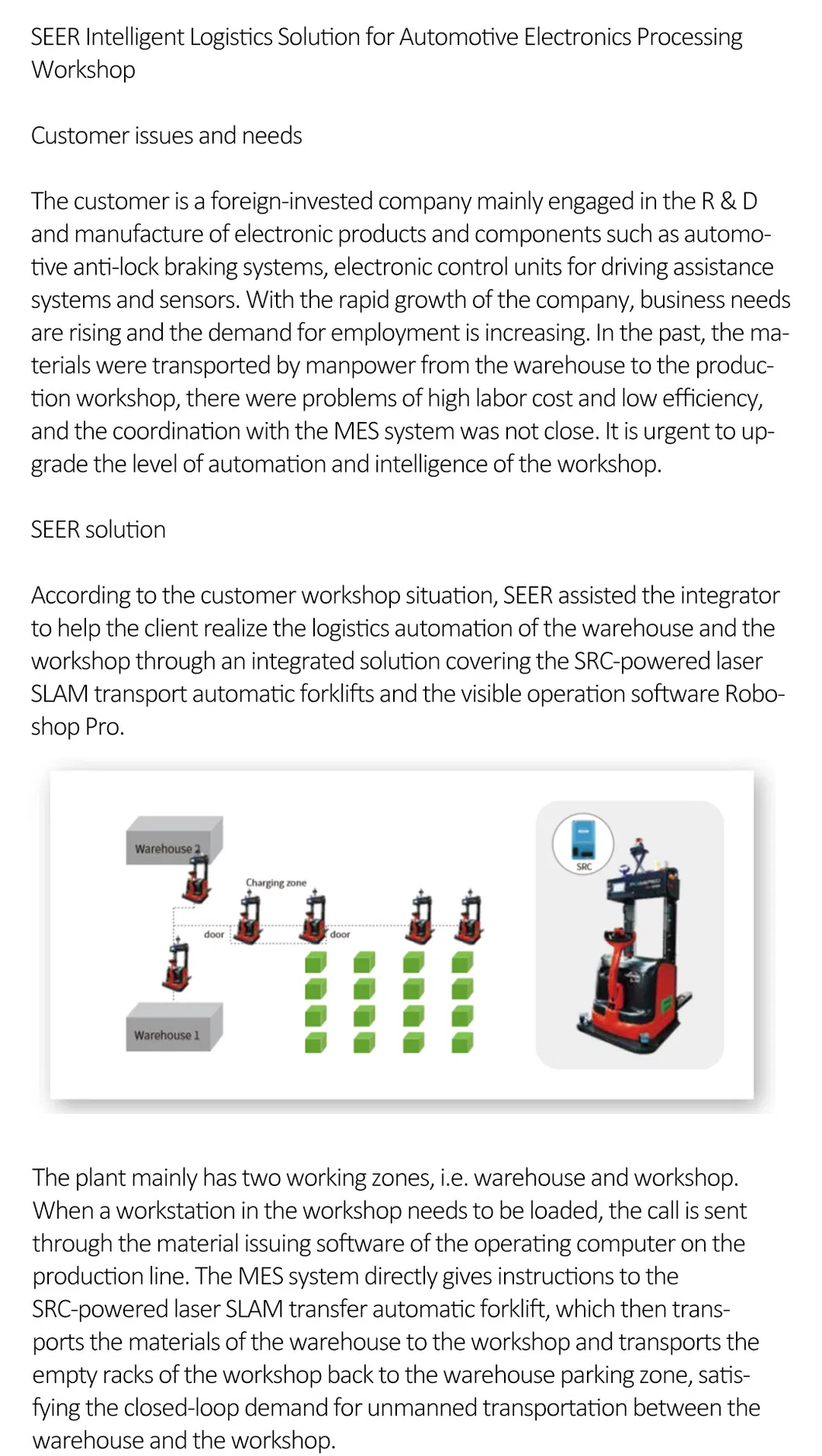 Robots for Warehouse Agv Forklift Truck to Transfer Pallet