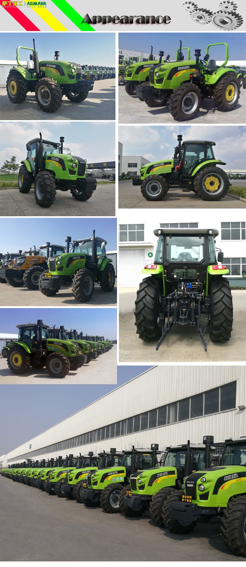 Sadin 4WD 90HP/100HP/110HP/115HP/120HP/125HP/130HP/140HP Paddy-Field Lawn Farm Orchard Agricultural Wheel Tractor