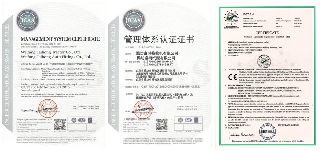 Taihong Tractor Supply 30HP 4WD Samll Garden Tractor Compact Mini Farm Tractors